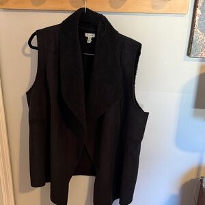 Susina Black Open-Front Vest